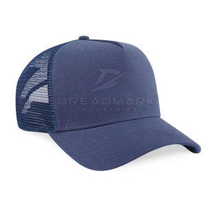 Unisex <b>Navy</b> Blue 6-Panel Mesh Trucker <b>Hat</b> Breathable Adjustable Casual Cap Spring Summer Adult Fit - Product Image 4