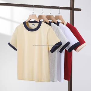 T-Shirt pour femmes personnalisé 80% coton 20% Sorona Ringer T-Shirt 230gsm vierge pour l'impression respirant El clignotant courte longueur - Product Image 1