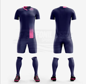 Custom Men's V-Neck Soccer Jersey Shorts Set Gradient Color Quick Dry Polyester All Seasons <b>Athletic</b> Fit - Product Image 5
