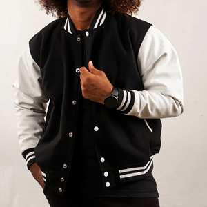 Chaqueta Universitaria Personalizada con Cuerpo de Lana y Mangas de Cuero, Chaqueta Letterman de Primera Calidad, Diseño OEM para Hombre y Mujer, Ropa Urbana - Product Image 1