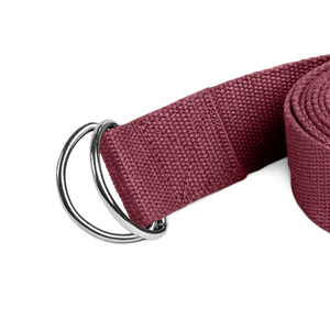 Sangle de yoga antidérapante ajustable de qualité supérieure, entièrement personnalisée, couleur Mahroon 2026 avec boucle dorée, prix de gros - Product Image 5