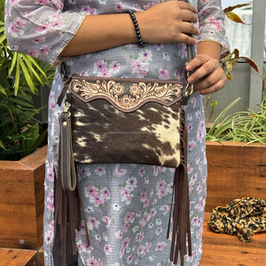 Bolso bandolera con flecos de cuero a mano de gran capacidad para mujer, bolso de mano de cuero genuino, monedero de hombro de piel de vaca - Product Image 4