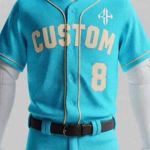 Conjunto de Uniforme de Béisbol de Manga Corta con Cierre de Botones, Logotipo Blanco, Cuello Redondo, Material de Alta Calidad, Corte Regular para Hombre de RIVIAN ATLANTIC - Product Image 6