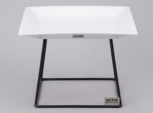 Plateau carré en céramique de luxe avec support en métal noir pour servir des desserts, parfait pour la cuisine, les mariages et les restaurants - Product Image 4