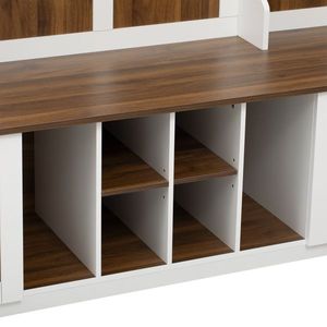 Appendiabiti da ingresso in metallo da 58,8 cm con panca 5-in-1, 7 ganci robusti, 2 cassetti spaziosi e ripiani regolabili - Product Image 2