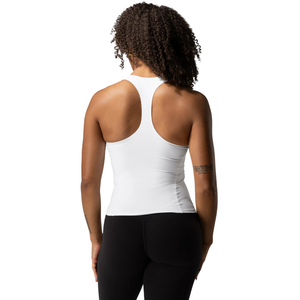 Womens Racerback Lite Tank <b>White</b> Lightweight Stretch Fit Yoga Gym Training Performance Activewear <b>Top</b> - Product Image 4