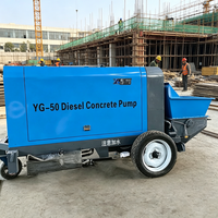 Mini pompe à béton diesel sur remorque 15m³/h haute pression pour petits projets de construction, CE, prix usine