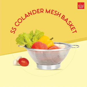Multi Functional SS Colander <b>Mesh</b> <b>Basket</b> Silver Vegetables and Fruit Strainer Bowl Kitchen Use - Product Image 5