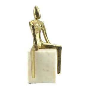 Human <b>Figure</b> Sculpture Aluminium Handmade Eco-Friendly Durable Art Decor for Living Room Tabletop Display Modern Design Jaffs - Product Image 1
