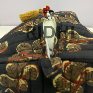 Bolso Tote Grande con Cierre de Cremallera Midnight Meadow, Estilo Vintage, Ecológico, Acolchado, Reutilizable, para Viajes, Compras, Cosméticos, Portátil - Product Image 4