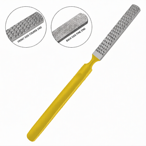 Foot <b>File</b> and Rasp 7 Inch Double Sided Callus Remover Yellow Handle Stainless Steel Pedicure Foot Care Hard Skin Removal Tool - Product Image 1