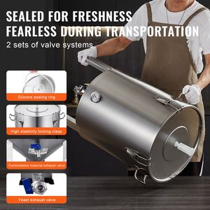 Fusto Fermentatore da 16 Galloni in Acciaio Inossidabile 304 per Birra Fatta in Casa - Forniture Essenziali per la Produzione Domestica di Birra - Product Image 3