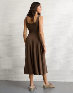 Nouvelle Robe d'été pour femme, style vintage français, marron, élégante, coupe trapèze, longue, décontractée, ajustée, nouvelle collection vintage - Product Image 4