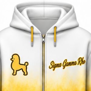 เสื้อฮู้ดโอเวอร์ไซส์สีขาวทองลายมัดย้อม Sigma Gamma Rho สำหรับผู้หญิง ลายกราฟิกสมาคมนักศึกษากรีก เสื้อพูลโอเวอร์ลำลองสตรีทแวร์แบบสั่งทำได้ - Product Image 5