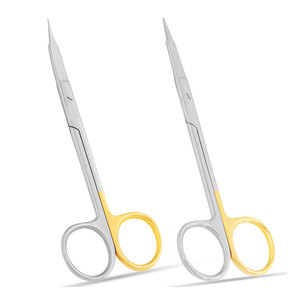 Ciseaux chirurgicaux droits et courbés en acier inoxydable, lot de deux, 13 cm, lame dentelée Super Cut, coupe précise des gencives - Product Image 2