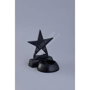 Support de bougie chauffe-plat en métal noir scintillant en forme d'étoile pour Noël et mariage, fait main, écologique, design moderne, haute qualité - Product Image 1