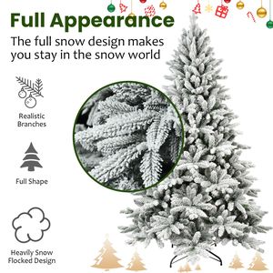 Bringstar <b>5FT</b> Snow Flocked Artificial <b>Christmas</b> <b>Tree</b> 768 Premium PVC Branches Realistic Spruce Hinged - Product Image 6