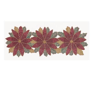 Camino de mesa con cuentas de cristal hecho a mano de forma redonda patrón de flores sala de estar comedor camino de mesa centro de mesa decoración moderna para el hogar - Product Image 6