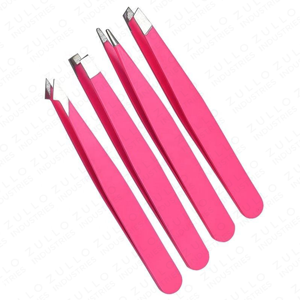 Pink Stainless Steel Eyebrow Tweezers Set Custom Logo Hair Removal Beauty <b>Makeup</b> Grooming <b>Tool</b> OEM Private Label - Product Image 2