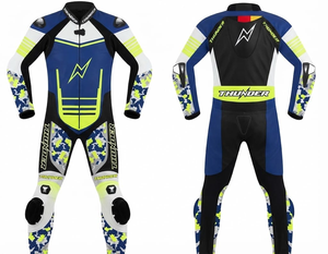 ชุดแข่งรถมอเตอร์ไซค์พรีเมียมหนังวัว/หนังจิงโจ้ พร้อมอุปกรณ์ป้องกัน CE Armor Protection Approved Gear - Product Image 1