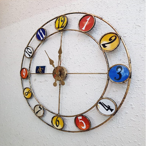 Modern Luxury Hanging Iron Wall <b>Clock</b> Needle Display Stylish Plant Inspired Design Battery Powered Living Room Home Decor - Product Image 1