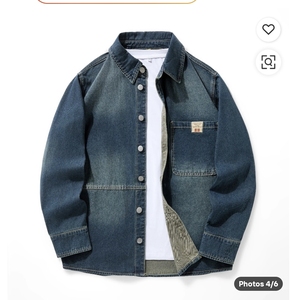 Jean en denim tissé délavé coupe large taille mi-haute pour homme, décontracté, en coton léger, coupe droite, style streetwear, imperméable, collection automne - Product Image 3