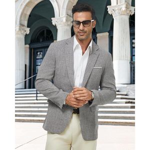 Veste de costume décontractée pour homme 2025, blazer léger à un bouton, coupe ajustée, imprimé long pour les occasions de mariage - Product Image 2