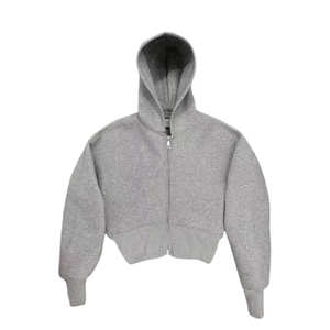 Sweat à capuche polaire OEM pour homme, hiver, avec strass, motif orné de pierres, 100% coton de haute qualité, vente en gros, nouvelle arrivée - Product Image 1