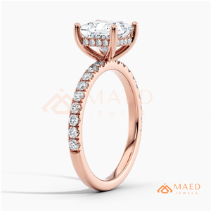 Moissanite Princess Solitaire Ring for Women Rose Gold Engagement Anniversary Jewelry Elegant Daily Style - Product Image 5
