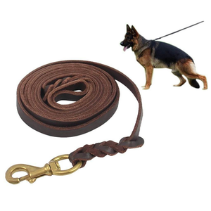 Correa de perro de lujo con logotipo personalizado, correa de cuero suave para entrenamiento, precio competitivo occidental clásico, OEM/ODM - Product Image 4