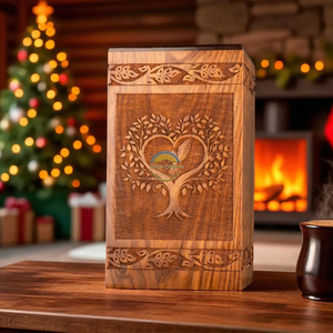 AYAANS Rosewood wooden Hand Carved Wooden Hot Selling cremation Urn Box for Adult Ashes Wholesale Cremation Urns (6X6X11)IN - Product Image 5