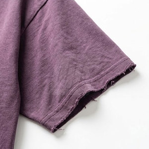 T-shirts délavés effet usé en coton épais, coupe oversize, style streetwear décontracté pour hommes - Product Image 4