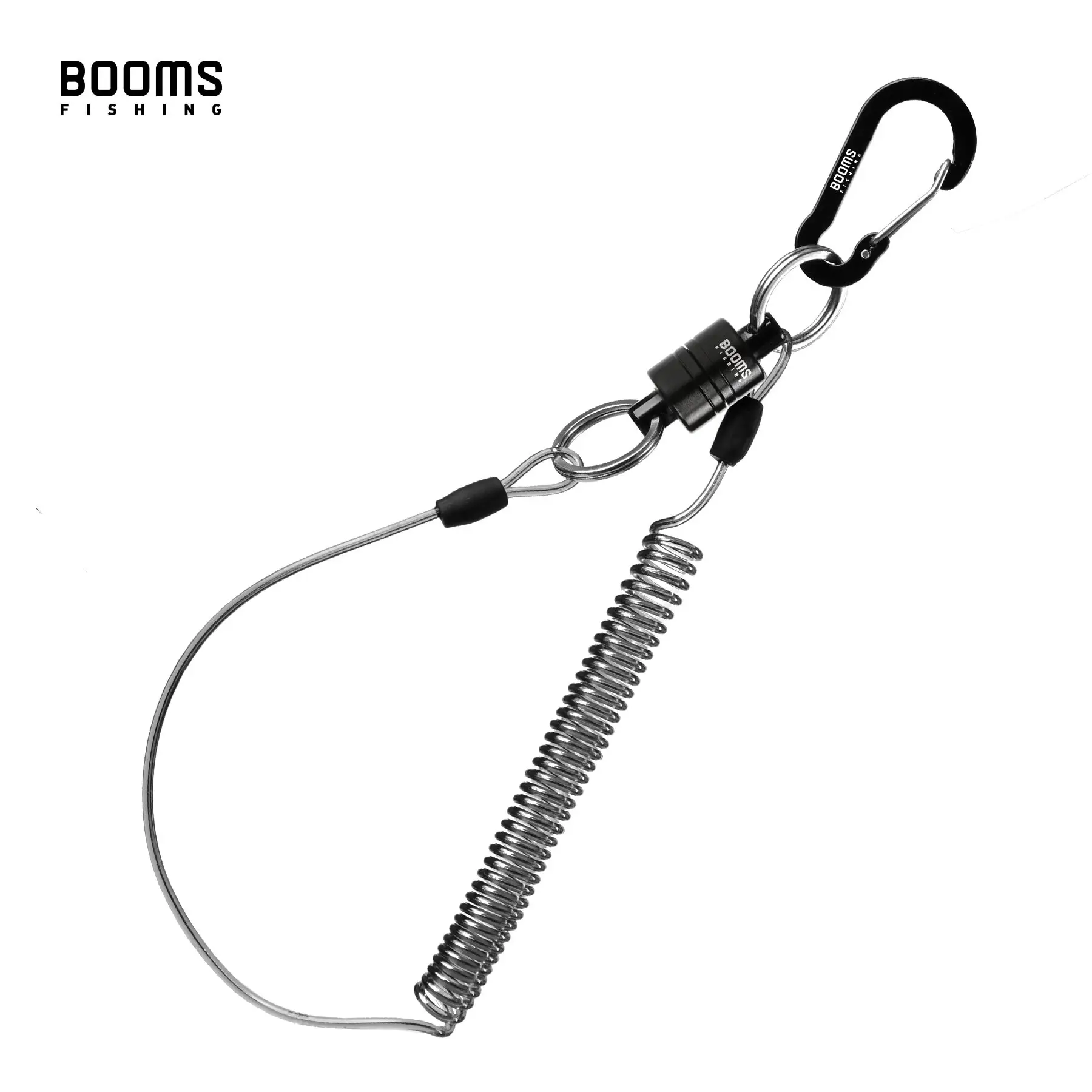 Booms Fishing MN2 Magnetic Release Clip with 1.5m Lanyard for Fishing Net Pliers Holder Aluminum Alloy Fishing Tool Accessories