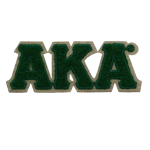 Patch en chenille brodé vert avec inscription AKA, thermocollant et à coudre, pour vestes universitaires, sacs, casquettes et sweats à capuche - Product Image 1