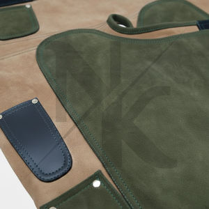 Tablier de fermeur en cuir véritable de qualité supérieure, ergonomique, avec fermeture à boucle et genouillères renforcées - Product Image 2