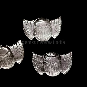 Cristal de Quartz Naturel Scarabée Égyptien 22mm, Pierre Précieuse Sculptée à la Main, Pierre Libre pour la Fabrication de Bijoux, Vente en Gros - Product Image 6