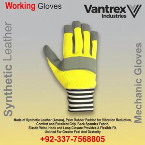 Guantes de Seguridad para Mecánicos al por Mayor, Forrados, Antivibración, Antideslizantes, Puño Reforzado, 10 Pulgadas, Cuero de Cabra, Guantes de Protección - Product Image 3