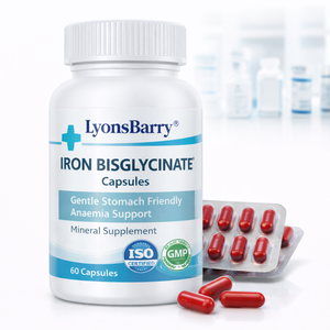 Cápsulas de Bisglicinato de Hierro, Suaves para el Estómago, Apoyo para la Anemia, Suplemento Mineral, OEM, GMP, Exportación - Product Image 1