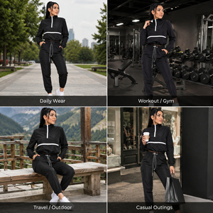 Conjunto Deportivo de Dos Piezas Personalizado para Mujer, Chaqueta Corta Cortavientos y Pantalones Jogger, Marca Privada - Product Image 6