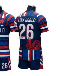 ชุดฟุตบอลแบบสั่งทำขายส่ง ออกแบบเองได้ พิมพ์ลายแบบซับลิเมชั่น ระบายอากาศได้ดี เสื้อแขนสั้นสีพื้นสำหรับฤดูใบไม้ร่วง ชุดกีฬาฟุตบอล - Product Image 3