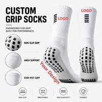 Chaussettes de football personnalisées à forte valeur ajoutée Chaussettes à prise en main d'usine Chaussettes antidérapantes