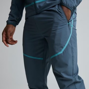<b>Men's</b> Gray <b>White</b> Color Block Hooded Tracksuit Full Sleeve Zipper Sporty Jogger <b>Pants</b> With Side Pockets Autumn Casual Wear - Product Image 2