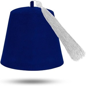 Gorro Fez Masónico Liso - Lana Azul con Borlas de Varios Colores, Tipo de Tela: 100% Lana, Instrucciones de Cuidado: Lavar Solo a Mano - Product Image 3