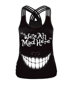 Cómoda y Transpirable Camiseta sin Mangas de Punto para Mujer, Estilo Gótico, Estampada, Ecológica, para Halloween, Fitness y Streetwear - Product Image 1