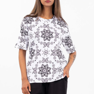 Camiseta Casual Personalizada para Mujer con Estampado en Lienzo, Transpirable, Ecológica, para Uso Diario de Verano, para Adultos - Product Image 5
