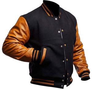 Mens Streetwear Varsity Letterman Jacket Premium Leather High Quality Embroidery Winter Style - Product Image 5