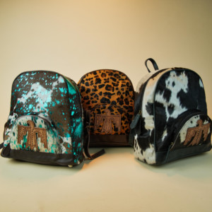 Sac à dos en cuir fauché à la main de mode occidentale Sac à dos en cuir véritable métallisé de haute qualité pour femmes - Product Image 3