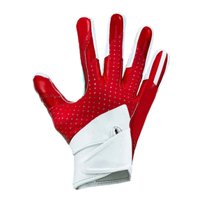 Gants de football américain de haute qualité personnalisés avec logo imprimé, à doigts entiers, avec fermeture auto-agrippante, antidérapants, pour hommes - Product Image 2