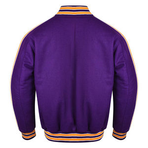 Chaqueta de Béisbol de Cuero Negra Bordada de Alta Calidad con Diseño Personalizado OEM, Chaqueta Bomber Letterman para Hombre, Chaqueta Varsity - Product Image 3