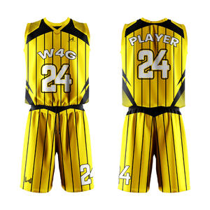 Ensemble d'uniformes de basketball pour hommes imprimés sur mesure, entièrement personnalisés, avec impression par transfert thermique, respirants et anti-humidité (maillots et shorts) - Product Image 4